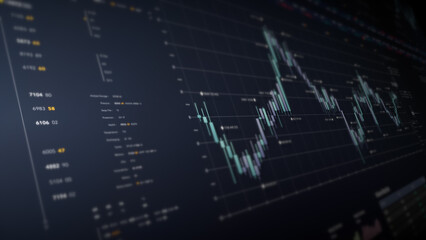 Dynamic data visuals for business info graphics, animated charts, and data-driven insights for a business meeting mock-up. Explore the world of trading, stock exchanges, and crypto