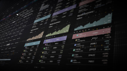 Dynamic data visuals for business info graphics, animated charts, and data-driven insights for a business meeting mock-up. Explore the world of trading, stock exchanges, and crypto