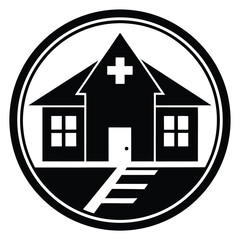 Social worker element isolated rehab center symbol on white background