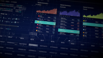 Dynamic data visuals for business info graphics, animated charts, and data-driven insights for a business meeting mock-up. Explore the world of trading, stock exchanges, and crypto