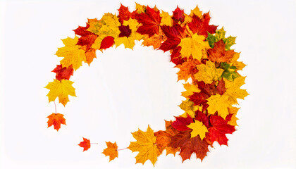 Colorful Autumn Leaves Spiral Arrangement