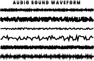 Obraz premium Abstract Audio Sound Waveform Lines Set.