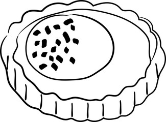 Tiramisu Cake with Green Matcha Tea Illustration