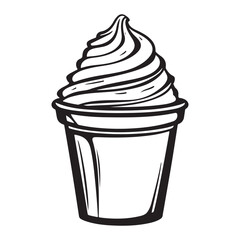 Silhouette of an ice cream vector logo illustration, Minimalist cup ice cream logo vector art illustration