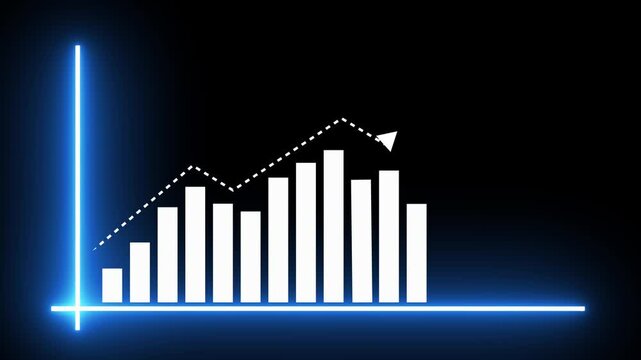 Abstract business graph icon animation background. allusive graph chart showing marketing sales profit increasing to future target suitable for business development direction animation. - Powered by Adobe