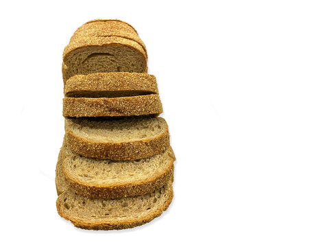 Brown Healthy Bread Isolated on the white background and copy space is also given