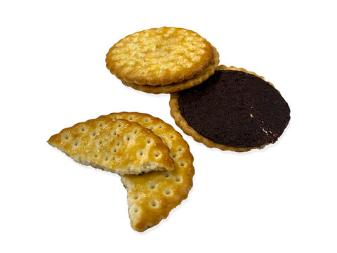 Chocolate biscuits isolated on the white background looking so delicious