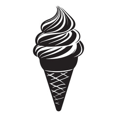 Silhouette of an ice cream vector logo illustration, Minimalist cup ice cream logo vector art illustration