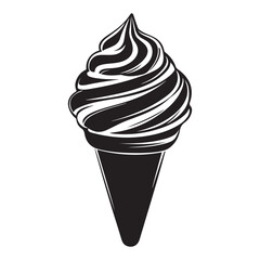 Silhouette of an ice cream vector logo illustration, Minimalist cup ice cream logo vector art illustration