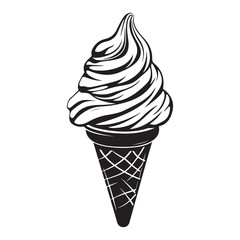 Silhouette of an ice cream vector logo illustration, Minimalist cup ice cream logo vector art illustration