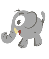 A sweet little elephant, drawn fully by hand with a gentle look, suitable for zoo-themed designs and baby products.