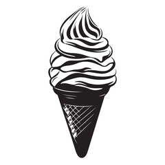 Silhouette of an ice cream vector logo illustration, Minimalist cup ice cream logo vector art illustration