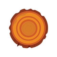 Fototapeta premium Smooth Tree Slice Illustration Without Bark Edges