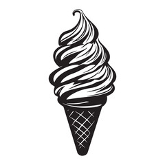 Silhouette of an ice cream vector logo illustration, Minimalist cup ice cream logo vector art illustration