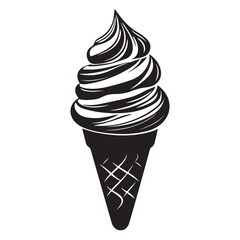 Silhouette of an ice cream vector logo illustration, Minimalist cup ice cream logo vector art illustration