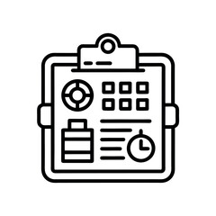 Budget Planner Outline Icon for Personal Finance and Expense Tracking