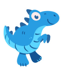 cute dinosaur is fully hand-illustrated in blue tones with little spikes—perfect for prehistoric fun and learning resources.
