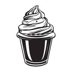 Silhouette of an ice cream vector logo illustration, Minimalist cup ice cream logo vector art illustration