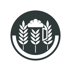 Old Style Beer Label With Hop Design Illustration