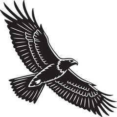 Falcon or eagle  flying silhouette