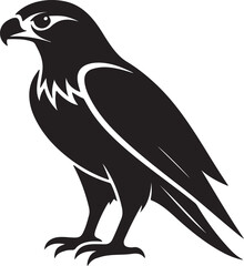 Falcon or eagle  flying silhouette