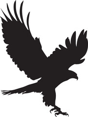 Falcon or eagle  flying silhouette