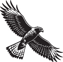 Falcon or eagle  flying silhouette