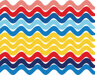Abstract Wavy Pattern in Bright Colors