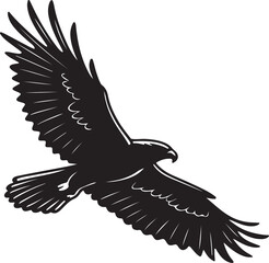 Falcon or eagle  flying silhouette