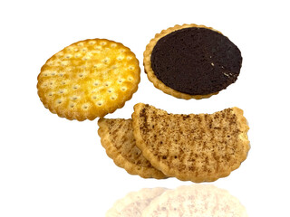 cookies isolated on white.Chocolate cookies beautifully isolated 