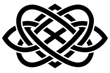 Celtic Knot Heart Cross Symbol Vector Design