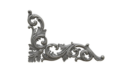 Sparking frame silver Decorate vintage baroque corner ornament retro pattern antique style acanthus. Decorative design element filigree calligraphy vector. You can use for wedding decoration