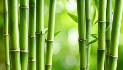 Obraz premium Lush Green Bamboo Forest Background Image for Wellness.