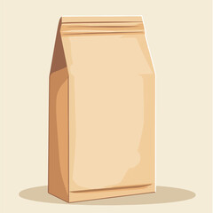 Brown Paper Packaging Bag Flat Vector Illustration