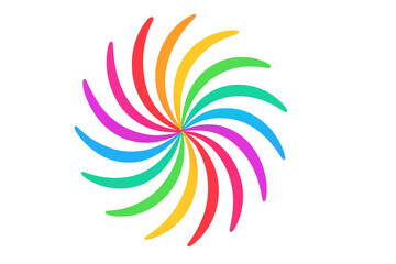 Obraz premium Colorful swirl rotating against a transparent background, generating a vibrant and dynamic visual with an energetic, festive feel