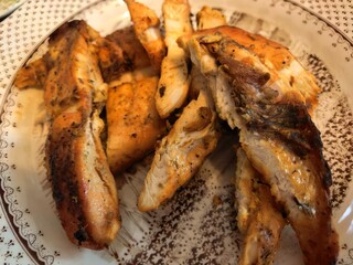 Grilled Chicken Breast Slices on a Plate