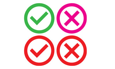 Checklist and Tick Cross Icon Set