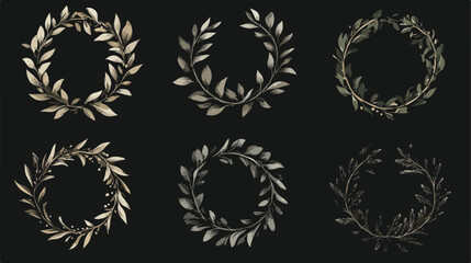 Laurel Wreaths Flat Vector Illustration