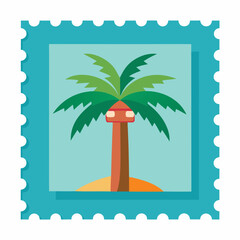 Obraz premium tropical island stamp