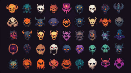Vibrant Halloween Icon Set Bundle for Festive Designs