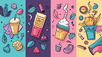 Abstract Doodle Icons Set for Creative Projects