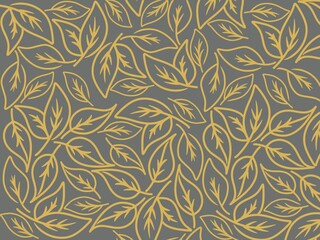 Fototapeta premium elegant gold leaf seamless pattern