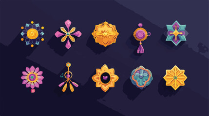 Bundle of Happy Raksha Bandhan Set Icons Flat