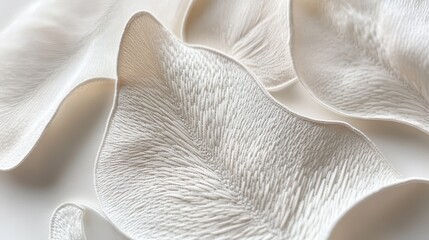 Textured, flowing fabric panels in a light cream tone.