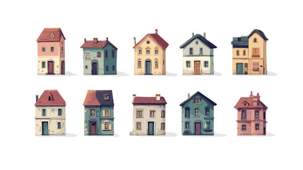 Minimal City Building Icons Set for Urban Design Projects