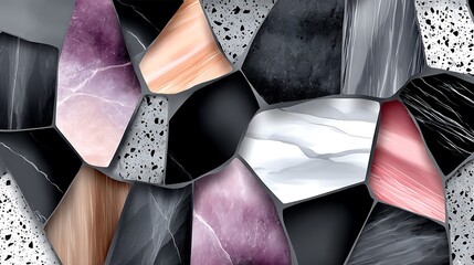 Abstract mosaic of various stone textures