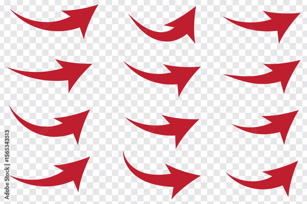 Aufkleber set of curve arrows icon. curve arrow icon eps file type transparent background.