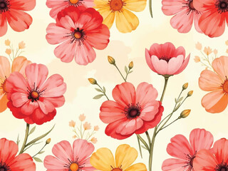 seamless background with flowers