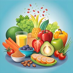 vector illustration of health and nutrition