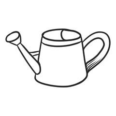 Classic Hand-Drawn Watering Can for Nurturing Plants in Garden